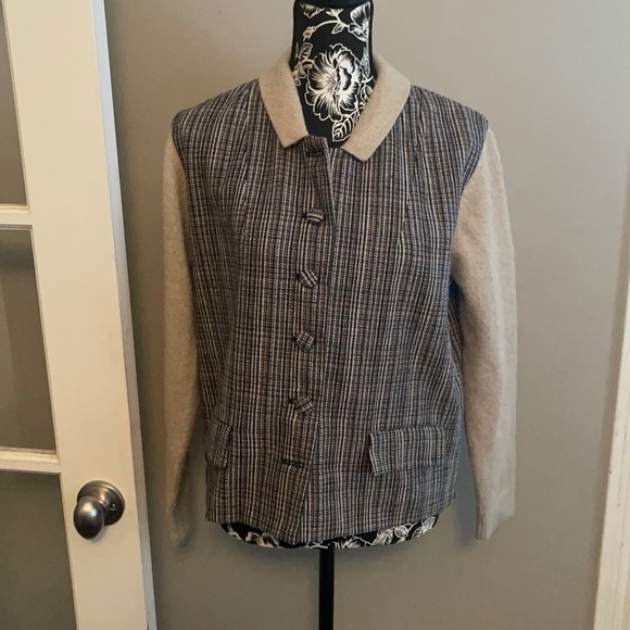 Molly Bracken Short Plaid Button Jacket